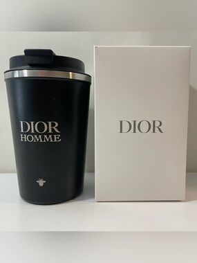 Dior Homme Black Thermal Insulated Travel Mug Tumbler NWT NIB